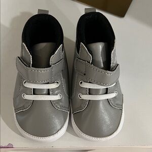 Little Me Gray Baby Walker Shoes with Velcro